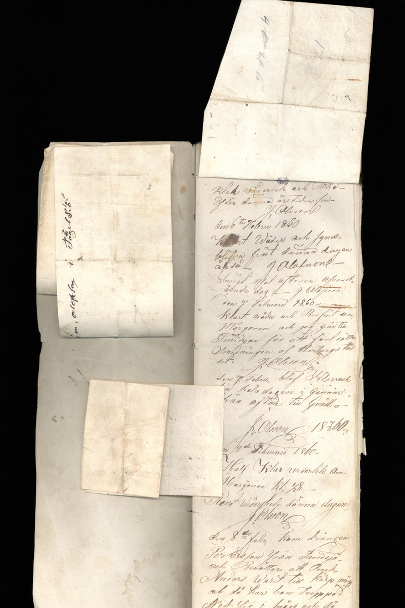 Dagböcker och andra anteckningar förda av storbonden och bössmeden Jonas Olsson (1832-1895) i Fågelsjö, Los mellan åren 1851 och 1892. Dagböckerna berör vardagens arbete, händelser i familjen och byn, förtretligheter, glädjeämnen och sorg. Böckerna förda i varierande frekvens med både dagliga och strödda anteckningar. Hela luckor år 1862-63, 1870-78, 1880-83 samt 1885-56. Dagboken förd i böcker med blandat innehåll, där dagboksanteckningarna är instoppade. Jonas Olssons dagboksanteckningar finns även transkriberade och publicerade i boken "Min hand är icke begåfvad att föra en skikliger penna", 2009.
