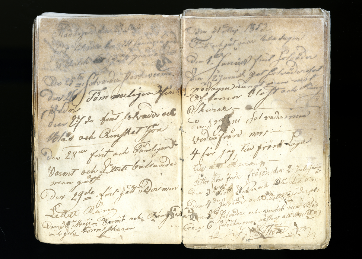 Dagböcker och andra anteckningar förda av storbonden och bössmeden Jonas Olsson (1832-1895) i Fågelsjö, Los mellan åren 1851 och 1892. Dagböckerna berör vardagens arbete, händelser i familjen och byn, förtretligheter, glädjeämnen och sorg. Böckerna förda i varierande frekvens med både dagliga och strödda anteckningar. Hela luckor år 1862-63, 1870-78, 1880-83 samt 1885-56. Dagboken förd i böcker med blandat innehåll, där dagboksanteckningarna är instoppade. Jonas Olssons dagboksanteckningar finns även transkriberade och publicerade i boken "Min hand är icke begåfvad att föra en skikliger penna", 2009.
