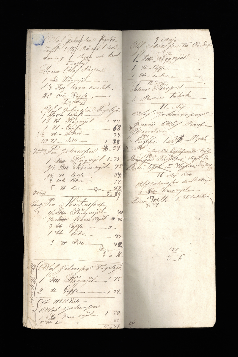 Dagböcker och andra anteckningar förda av storbonden och bössmeden Jonas Olsson (1832-1895) i Fågelsjö, Los mellan åren 1851 och 1892. Dagböckerna berör vardagens arbete, händelser i familjen och byn, förtretligheter, glädjeämnen och sorg. Böckerna förda i varierande frekvens med både dagliga och strödda anteckningar. Hela luckor år 1862-63, 1870-78, 1880-83 samt 1885-56. Dagboken förd i böcker med blandat innehåll, där dagboksanteckningarna är instoppade. Jonas Olssons dagboksanteckningar finns även transkriberade och publicerade i boken "Min hand är icke begåfvad att föra en skikliger penna", 2009.
