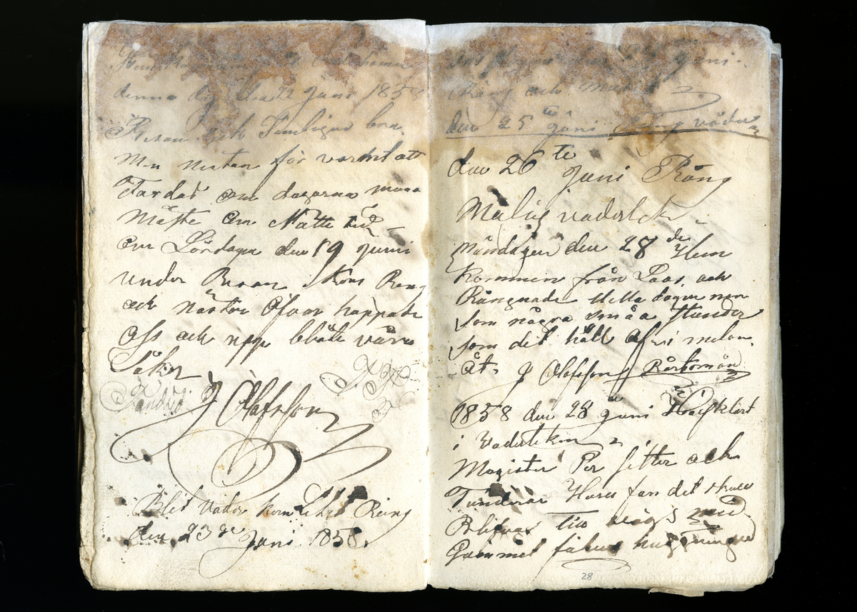 Dagböcker och andra anteckningar förda av storbonden och bössmeden Jonas Olsson (1832-1895) i Fågelsjö, Los mellan åren 1851 och 1892. Dagböckerna berör vardagens arbete, händelser i familjen och byn, förtretligheter, glädjeämnen och sorg. Böckerna förda i varierande frekvens med både dagliga och strödda anteckningar. Hela luckor år 1862-63, 1870-78, 1880-83 samt 1885-56. Dagboken förd i böcker med blandat innehåll, där dagboksanteckningarna är instoppade. Jonas Olssons dagboksanteckningar finns även transkriberade och publicerade i boken "Min hand är icke begåfvad att föra en skikliger penna", 2009.
