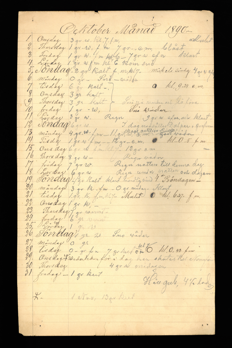 Dagböcker och andra anteckningar förda av storbonden och bössmeden Jonas Olsson (1832-1895) i Fågelsjö, Los mellan åren 1851 och 1892. Dagböckerna berör vardagens arbete, händelser i familjen och byn, förtretligheter, glädjeämnen och sorg. Böckerna förda i varierande frekvens med både dagliga och strödda anteckningar. Hela luckor år 1862-63, 1870-78, 1880-83 samt 1885-56. Dagboken förd i böcker med blandat innehåll, där dagboksanteckningarna är instoppade. Jonas Olssons dagboksanteckningar finns även transkriberade och publicerade i boken "Min hand är icke begåfvad att föra en skikliger penna", 2009.
