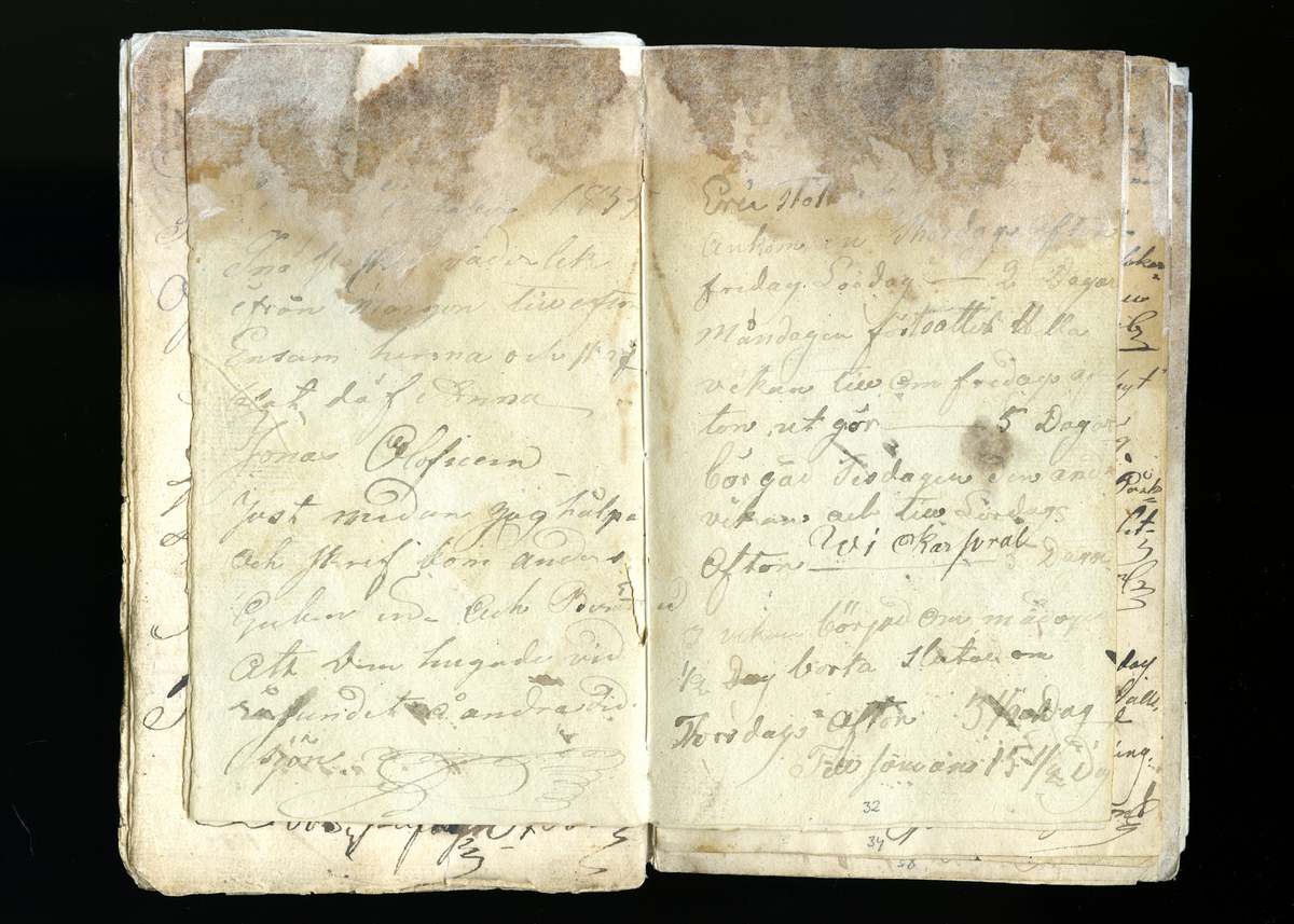 Dagböcker och andra anteckningar förda av storbonden och bössmeden Jonas Olsson (1832-1895) i Fågelsjö, Los mellan åren 1851 och 1892. Dagböckerna berör vardagens arbete, händelser i familjen och byn, förtretligheter, glädjeämnen och sorg. Böckerna förda i varierande frekvens med både dagliga och strödda anteckningar. Hela luckor år 1862-63, 1870-78, 1880-83 samt 1885-56. Dagboken förd i böcker med blandat innehåll, där dagboksanteckningarna är instoppade. Jonas Olssons dagboksanteckningar finns även transkriberade och publicerade i boken "Min hand är icke begåfvad att föra en skikliger penna", 2009.
