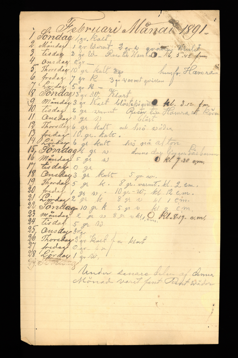 Dagböcker och andra anteckningar förda av storbonden och bössmeden Jonas Olsson (1832-1895) i Fågelsjö, Los mellan åren 1851 och 1892. Dagböckerna berör vardagens arbete, händelser i familjen och byn, förtretligheter, glädjeämnen och sorg. Böckerna förda i varierande frekvens med både dagliga och strödda anteckningar. Hela luckor år 1862-63, 1870-78, 1880-83 samt 1885-56. Dagboken förd i böcker med blandat innehåll, där dagboksanteckningarna är instoppade. Jonas Olssons dagboksanteckningar finns även transkriberade och publicerade i boken "Min hand är icke begåfvad att föra en skikliger penna", 2009.
