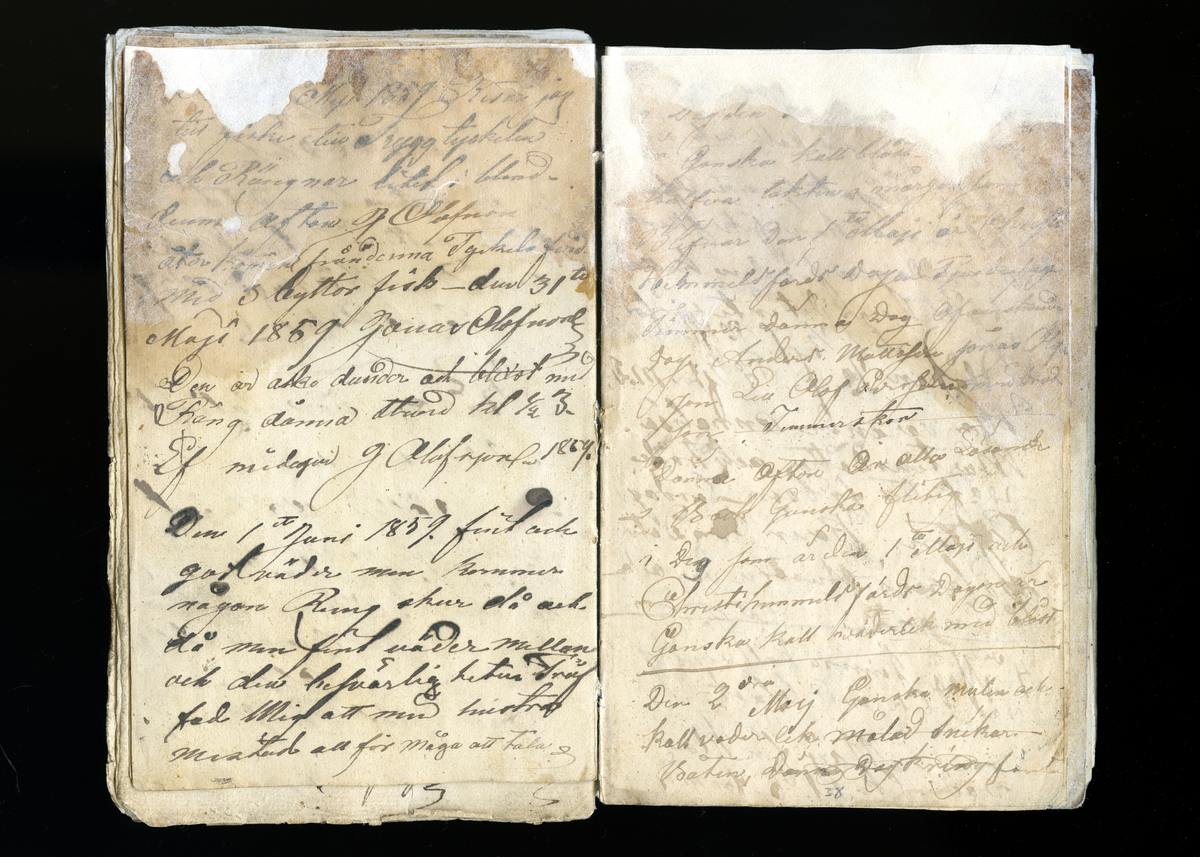 Dagböcker och andra anteckningar förda av storbonden och bössmeden Jonas Olsson (1832-1895) i Fågelsjö, Los mellan åren 1851 och 1892. Dagböckerna berör vardagens arbete, händelser i familjen och byn, förtretligheter, glädjeämnen och sorg. Böckerna förda i varierande frekvens med både dagliga och strödda anteckningar. Hela luckor år 1862-63, 1870-78, 1880-83 samt 1885-56. Dagboken förd i böcker med blandat innehåll, där dagboksanteckningarna är instoppade. Jonas Olssons dagboksanteckningar finns även transkriberade och publicerade i boken "Min hand är icke begåfvad att föra en skikliger penna", 2009.
