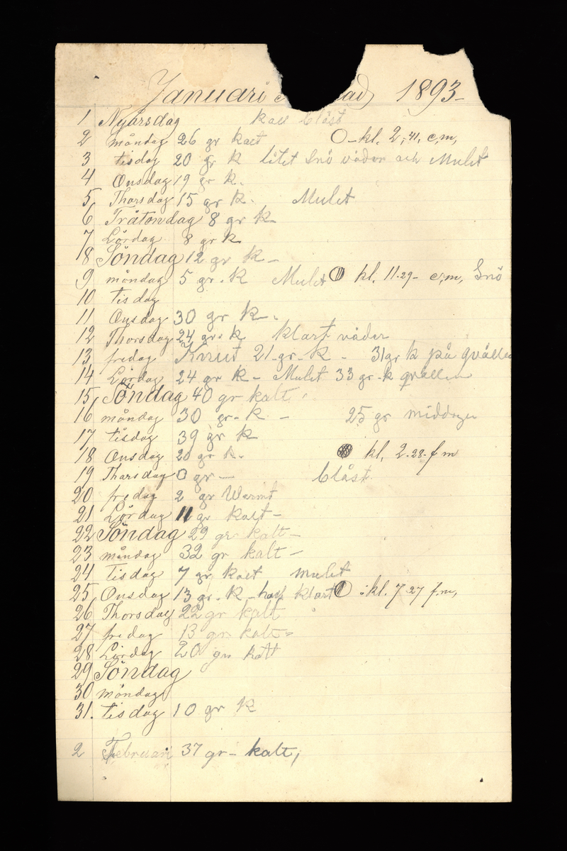 Dagböcker och andra anteckningar förda av storbonden och bössmeden Jonas Olsson (1832-1895) i Fågelsjö, Los mellan åren 1851 och 1892. Dagböckerna berör vardagens arbete, händelser i familjen och byn, förtretligheter, glädjeämnen och sorg. Böckerna förda i varierande frekvens med både dagliga och strödda anteckningar. Hela luckor år 1862-63, 1870-78, 1880-83 samt 1885-56. Dagboken förd i böcker med blandat innehåll, där dagboksanteckningarna är instoppade. Jonas Olssons dagboksanteckningar finns även transkriberade och publicerade i boken "Min hand är icke begåfvad att föra en skikliger penna", 2009.
