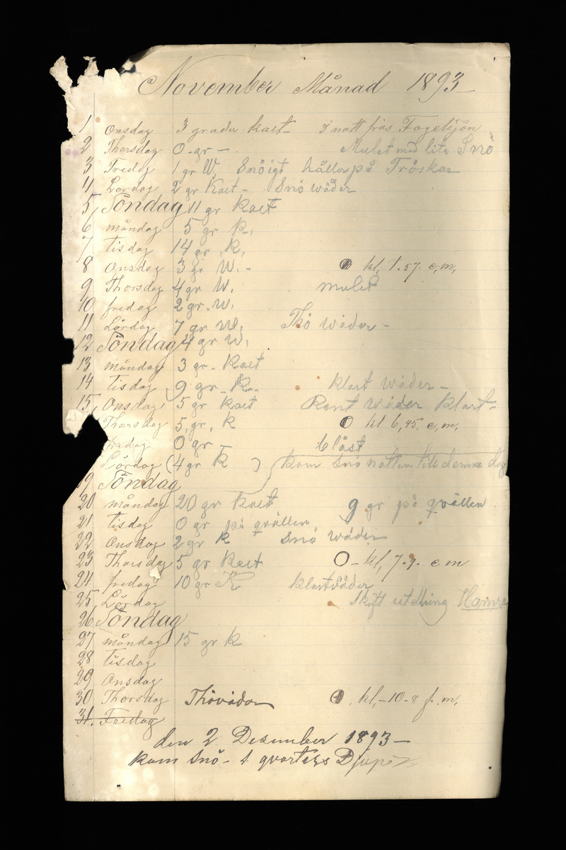 Dagböcker och andra anteckningar förda av storbonden och bössmeden Jonas Olsson (1832-1895) i Fågelsjö, Los mellan åren 1851 och 1892. Dagböckerna berör vardagens arbete, händelser i familjen och byn, förtretligheter, glädjeämnen och sorg. Böckerna förda i varierande frekvens med både dagliga och strödda anteckningar. Hela luckor år 1862-63, 1870-78, 1880-83 samt 1885-56. Dagboken förd i böcker med blandat innehåll, där dagboksanteckningarna är instoppade. Jonas Olssons dagboksanteckningar finns även transkriberade och publicerade i boken "Min hand är icke begåfvad att föra en skikliger penna", 2009.

