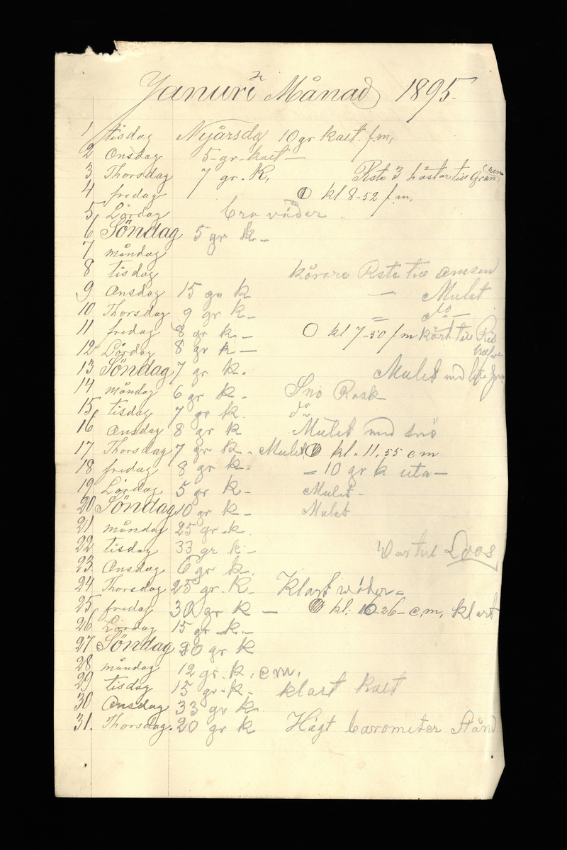 Dagböcker och andra anteckningar förda av storbonden och bössmeden Jonas Olsson (1832-1895) i Fågelsjö, Los mellan åren 1851 och 1892. Dagböckerna berör vardagens arbete, händelser i familjen och byn, förtretligheter, glädjeämnen och sorg. Böckerna förda i varierande frekvens med både dagliga och strödda anteckningar. Hela luckor år 1862-63, 1870-78, 1880-83 samt 1885-56. Dagboken förd i böcker med blandat innehåll, där dagboksanteckningarna är instoppade. Jonas Olssons dagboksanteckningar finns även transkriberade och publicerade i boken "Min hand är icke begåfvad att föra en skikliger penna", 2009.
