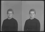 Porträtt, körfoto. Seidi Boström, Mölntorp. Ur Gustaf Åhmans samling.
