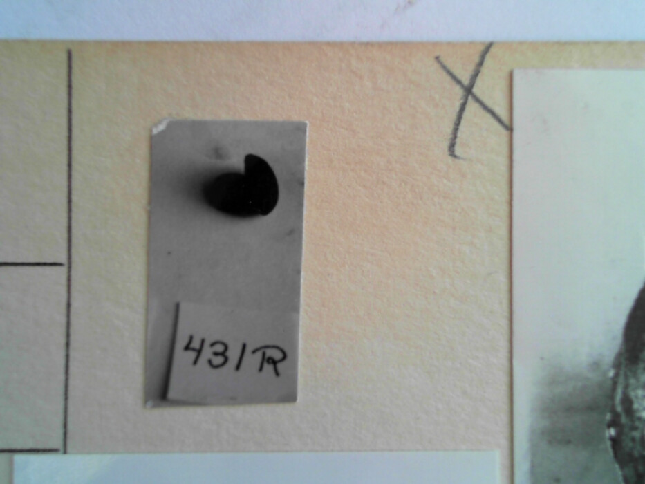 treskrin med lokk. inneholdende 13 ? knapper og et garnnøste. :: 431Q - knapp :: 431I - knapp :: 431K - knapp :: 431 L - knapp