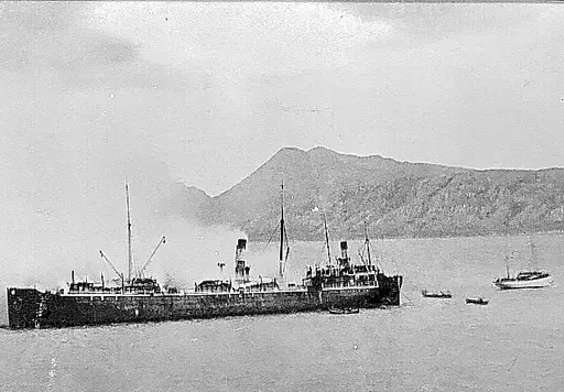 DS Raftsund i brann i Sandnessjøen i 1912