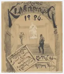 Den 3die Årlige Kunstudstilling 1886 [Plakat]