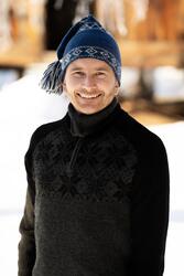 Mann med Horgeseterlue, på friluftsmuseet i Prestfoss i 2025