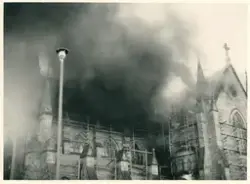 Skara domkyrka i brand