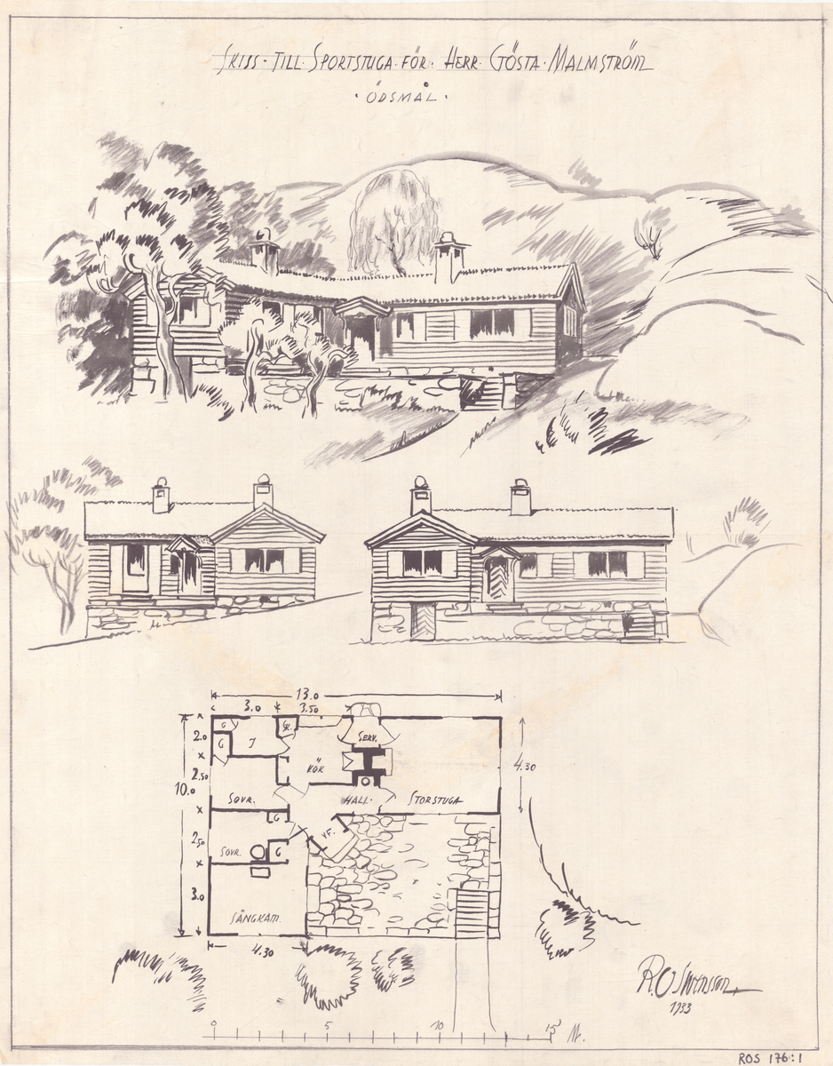 Arkitekt Ragnar Ossian Swenssons ritningar [ritningar, målningar ...
