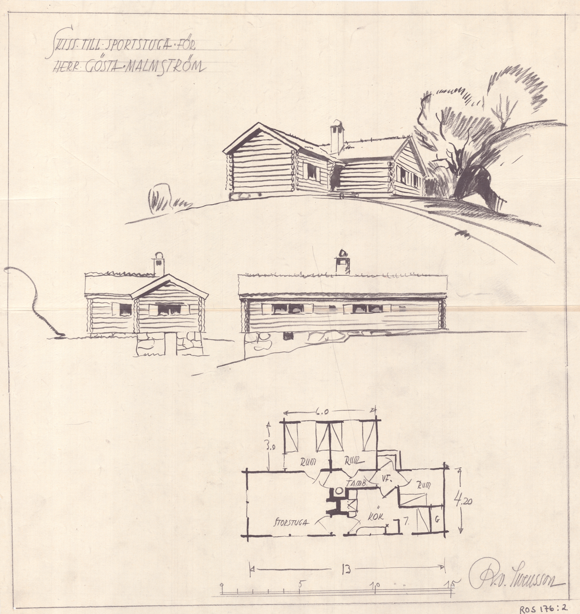 Arkitekt Ragnar Ossian Swenssons ritningar [ritningar, målningar ...
