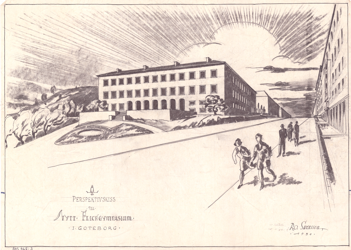 Arkitekt Ragnar Ossian Swenssons ritningar
Högre Allmänt Läroverk för flickor/Flickgymnasium (Ej uppförd)