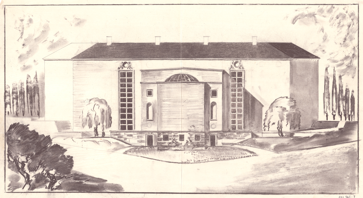 Arkitekt Ragnar Ossian Swenssons ritningar
Högre Allmänt Läroverk för flickor/Flickgymnasium (Ej uppförd)