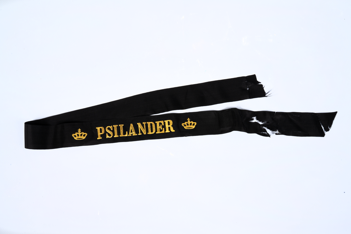 Mössband för besättning på HMS Psilander.