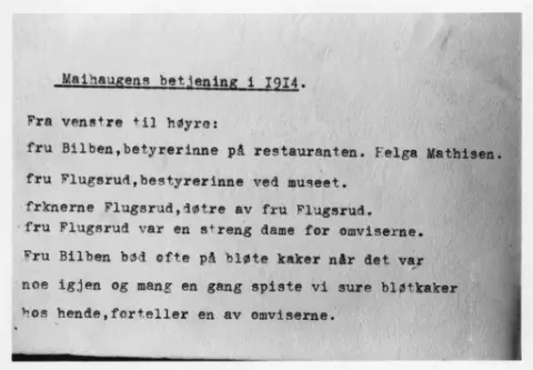 Lillehammer. Maihaugens betjening i 1914.