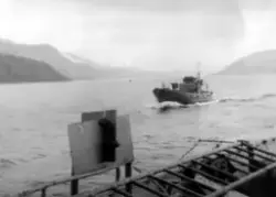 En tysk krigsfiskekutter (KFK) i tjeneste ved en havnevernfl