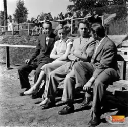 Kortet är taget på Ljusneborg.
Från vänster:
1.Tore Brelin
2