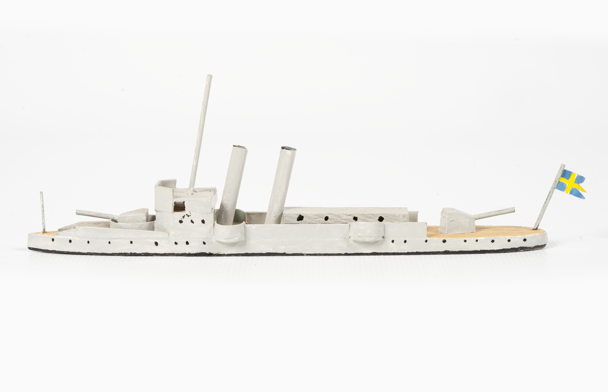 Föremålets form: Vattenlinjemodell.
Består av trä och metalltråd.