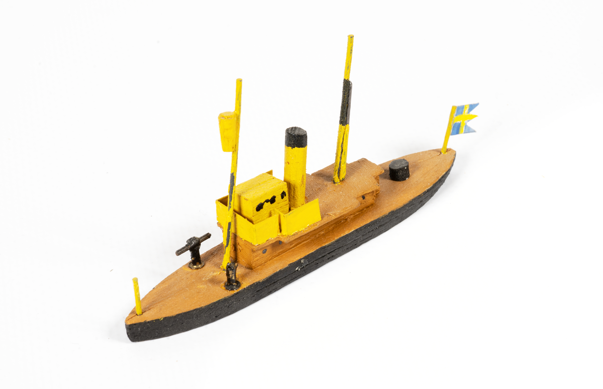 Föremålets form: Vattenlinjemodell.
Består av trä och metalltråd.