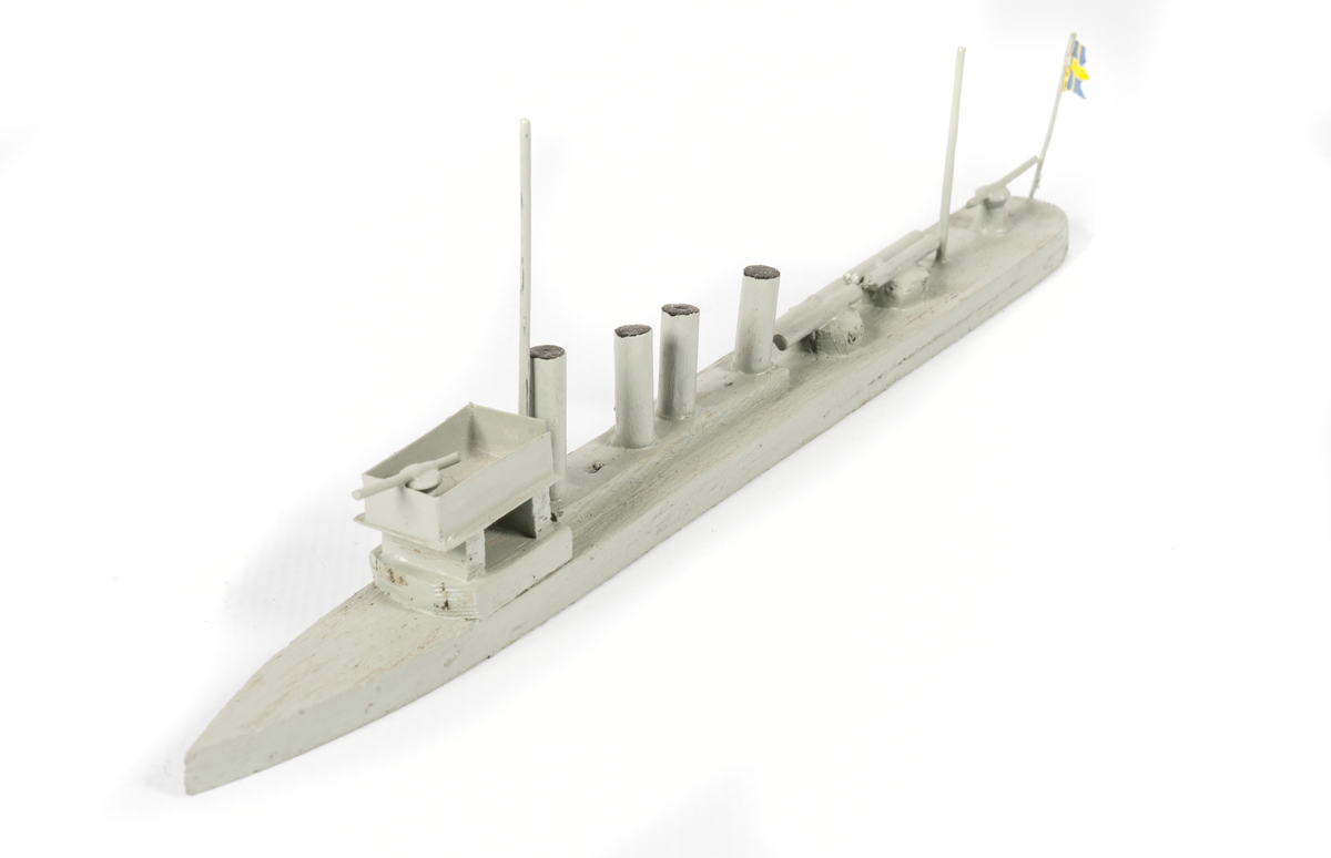 Föremålets form: Vattenlinjemodell.
Består av trä och metalltråd.