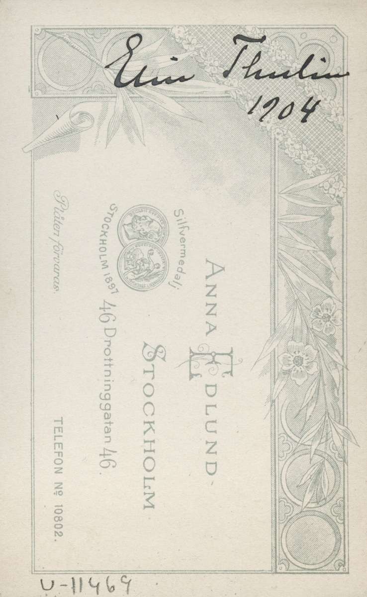 Porträtt av Elin Thulin 1904.