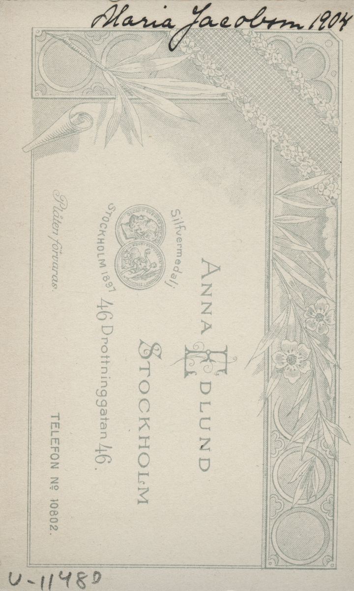 Porträtt av Maria Jacobson 1904.