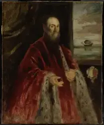 Portrett av en veneziansk patrisier, (Kopi etter Tizian?) [M