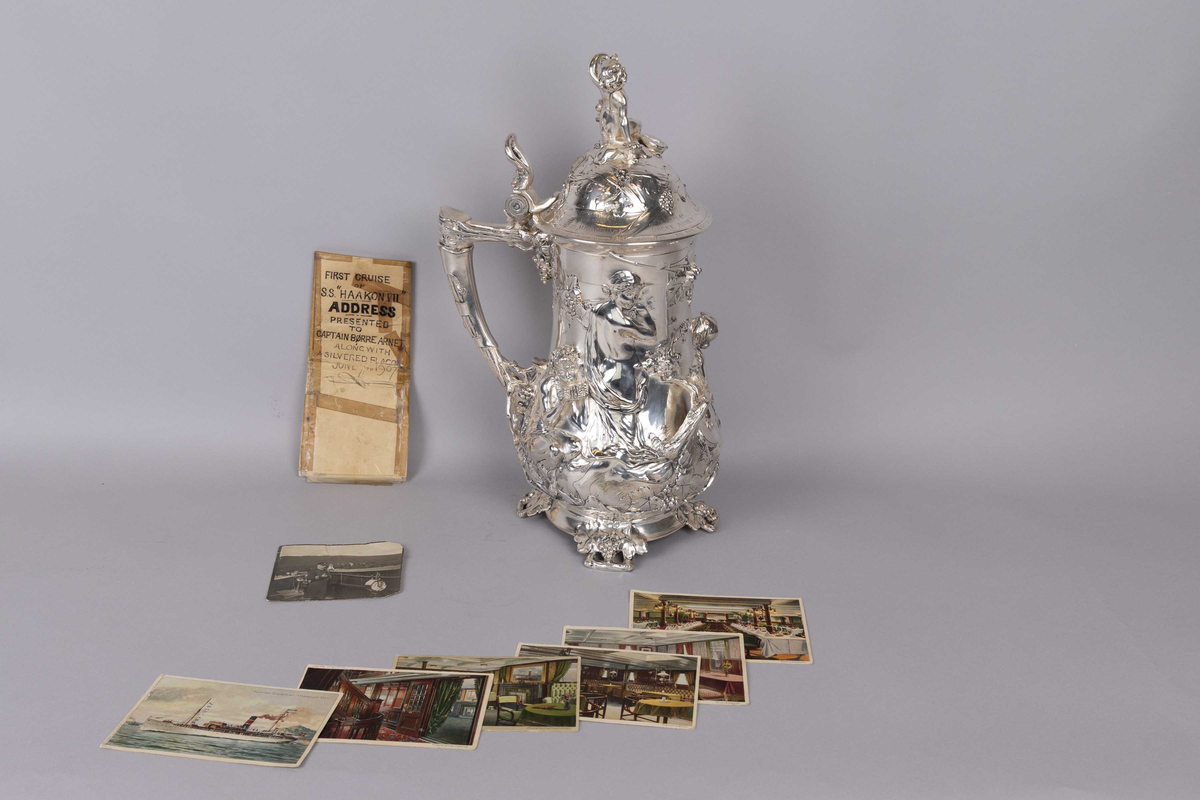 Arnet-samlingen består av følgende: 
BSJ.06956-01 Sølvbelagt kanne gitt til kaptein Børre Arnet på DS HAAKON VII på skipets jomfrutur 7. juni 1907 fra passasjerene. 
BSJ.06956-02 Signert brev skrevet av passasjerene på DS HAAKON VII og gitt til kaptein Arnet i forbindelse med gave i 1907
BSJ.06956-03 Kolorert postkort med motiv av DS HAAKON VII under fart
BSJ.06956-04 Kolorert postkort med motiv av trappeoppgang
BSJ.06956-05 Kolorert postkort med motiv av dagligstue
BSJ.06956-06 Kolorert postkort med motiv av røkesalong
BSJ.06956-07 Kolorert postkort med motiv av musikksalong
BSJ.06956-08 Kolorert postkort med motiv av spisesalong
BSJ.06956-09 Fotografi i s/h av kaptein Børre Arnet ombord på broen av DS HAAKON VII