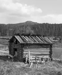 Slåttbu med kvåvtak i Mykland, Aust-Agder.