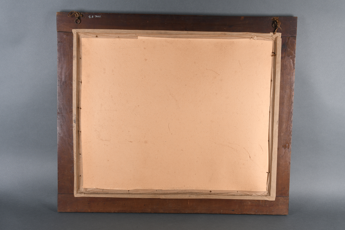 Motivet er et tomastet seilskip med rent norsk flagg og rederivimpel. Fyr til venstre