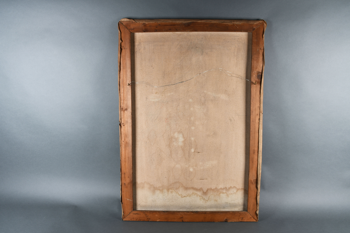 Portrettmaleri av mannsperson, offiser. Personen bærer uniform med ordener. Maleriet er usignert og uten ramme.