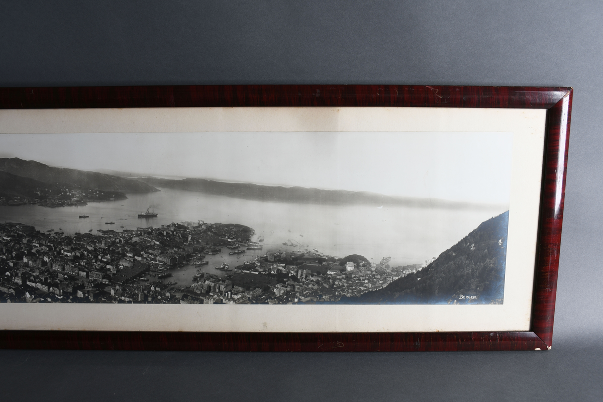 Panorama av Bergen sentrum.