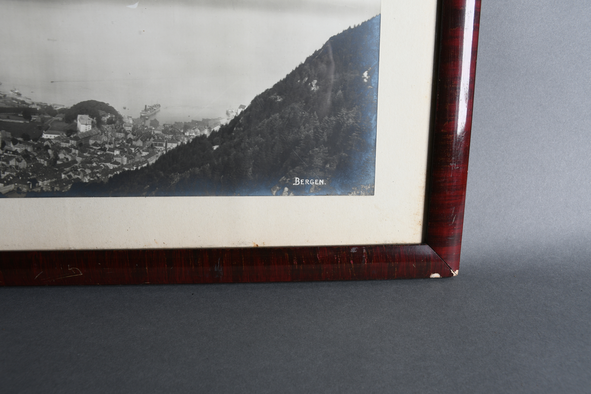 Panorama av Bergen sentrum.