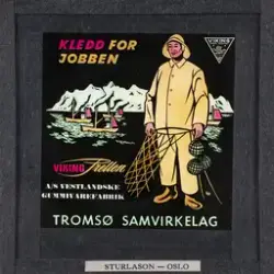 Reklamelysbilde for regntøy av varemerket Viking fra Vestlan