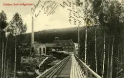 Vykort med motiv från bruksanläggningar i Lottefors, Bollnäs