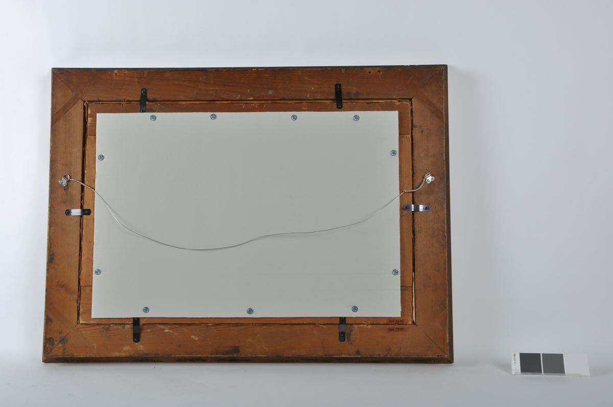 På maleriet ser vi Skåningsfossen i Tista, sett fra sør. Tista delte de to tidligere kommunene Berg (til venstre) og Idd (til høyre). Den store, gule bygningen til venstre er kjøpmann Wilhelm Hansens mølle. Han var en av Fredrikshalds mektigste menn. Til venstre for mølla ser vi møllemesterboligen og en arbeiderbolig for møllearbeiderne samt noen uthus. Til høyre for mølla ser vi Hansens sag, og helt til høyre i bildet ser vi mølla til Peter Anker og Christen Stang.