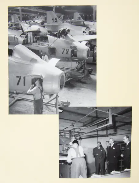 Album från prins Bertils besök på SAAB i Linköping den 21 ap