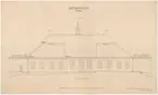 Skogaholms herrgård. Huvudbyggnaden.
Fasadritning.
NORRA FASADEN.