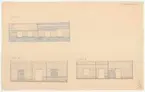 Skogaholms herrgård. Huvudbyggnaden.
Detaljritning.
TIMMERVÄGGAR.
VÄGG G. VÄGG H. VÄGG B.