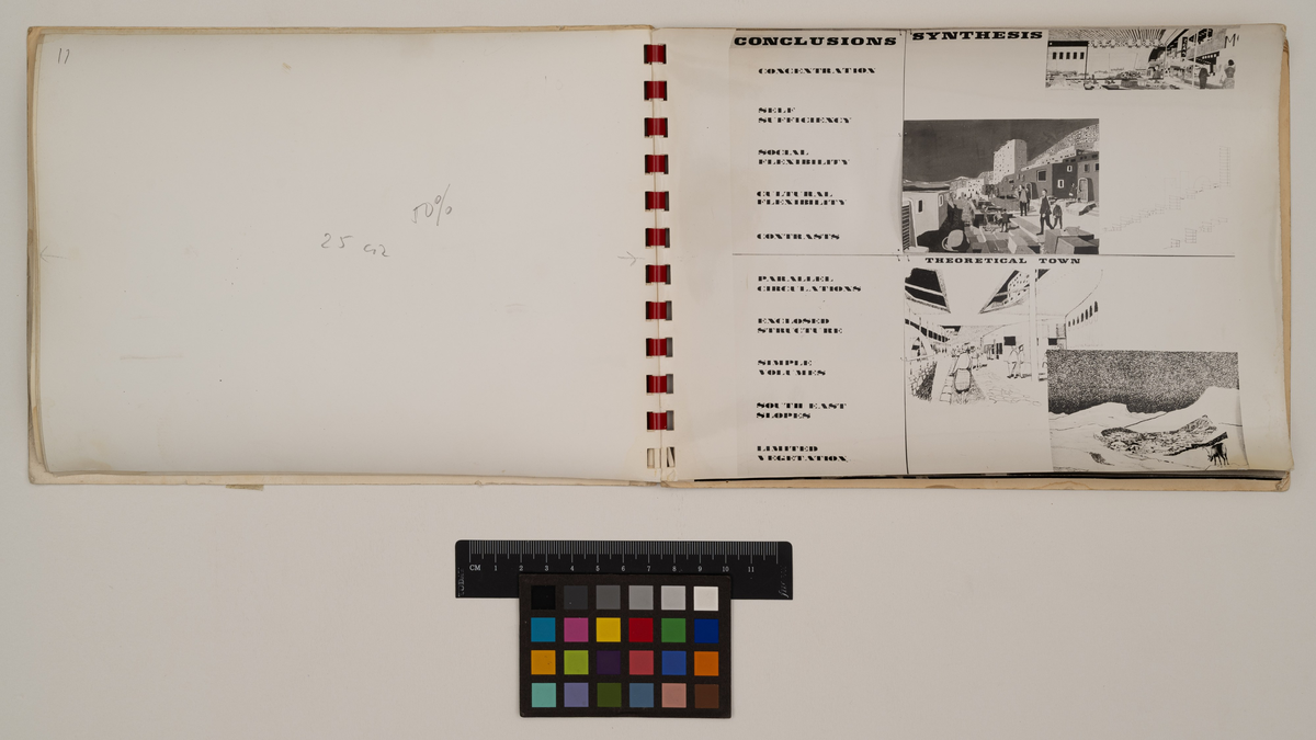 Utställningskatalog av Ralph Erskine med titeln "Bo i nordligt klimat"