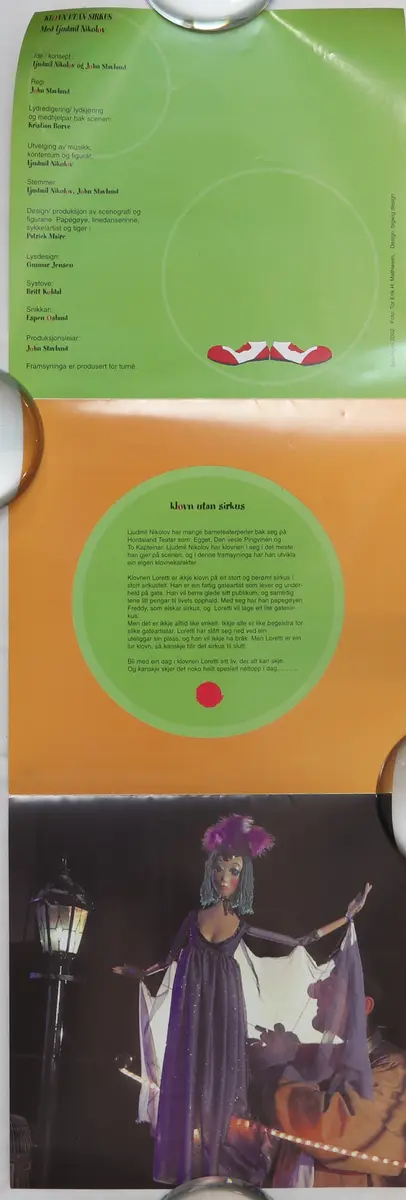 Plakat for oppsetning av "Klovn utan sirkus". Vist ved Agder teater i 2002.