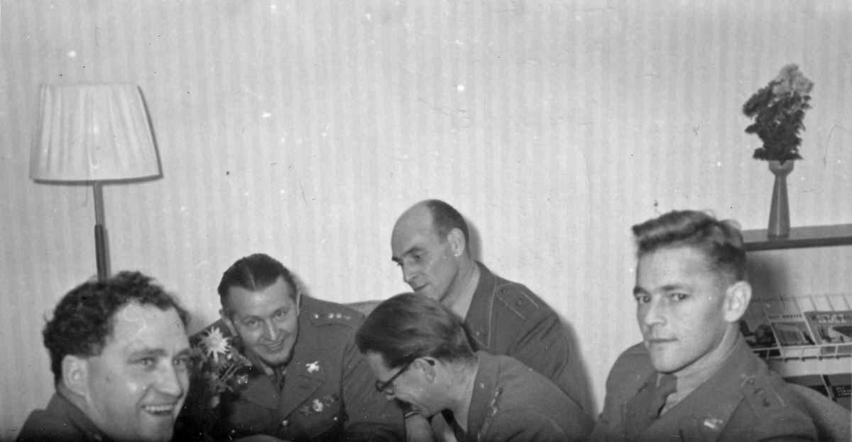 Underofficersmässen P 4 1960. Lundblad, K-E Karlén, Olof Bentzér, Rune Yngström bakerst och Allan Andersson