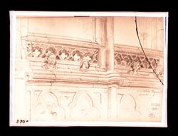 Tegning fra Nidarosdomen. Østre del av korskranken inne i ok