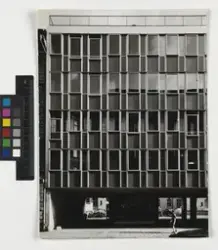 Folkets hus kv Barnhuset
Utsnitt, fasad med trapphus mot Wal