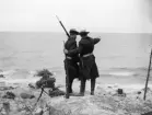 Landstormsmän på post i Gävle skärgård 1914.
