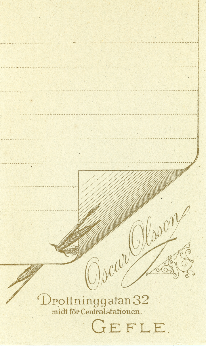 Mansporträtt. Text framsida kort: Carl Rydberg.